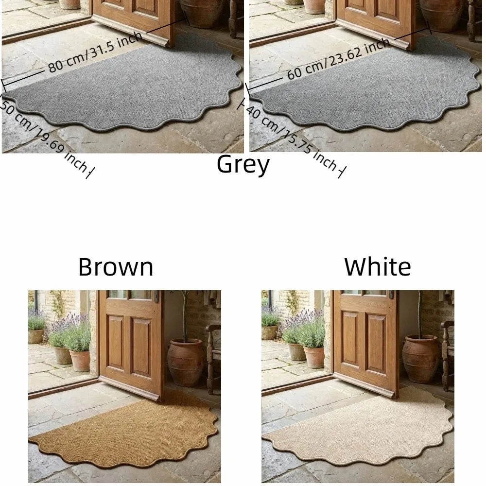 Modern Front Door Mat – Thick Non-Slip Dirt-Resistant Entryway Rug, Irregular Decorative Mat for Home & Kitchen