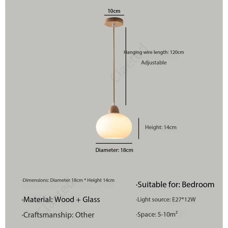 Nordic Glass Pendant Light with Wabi-Sabi Design