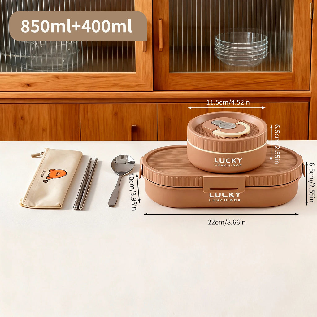 Insulated Stainless Steel Bento Lunch Box – Leakproof Divided Meal Container for School, Work & Everyday Use